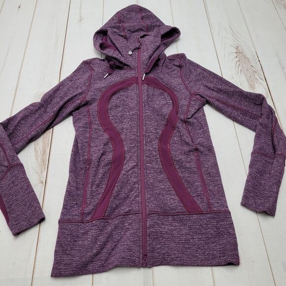 Lululemon stride hoodie plum knit jacket high neck 6 - Picture 1 of 9